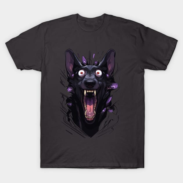 From Inside -  Demon Doberman Hell Hound Comic Horror art T-Shirt by RuftupDesigns